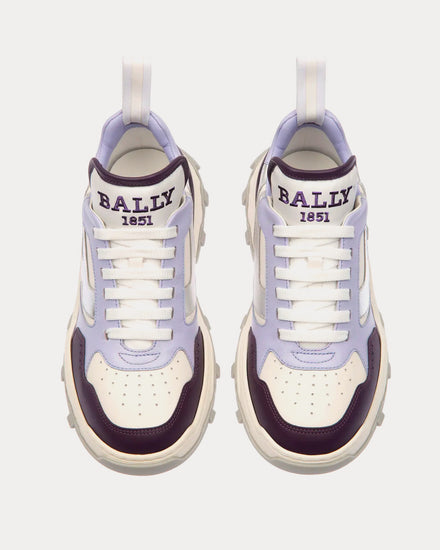 Bally Holden Leather & Fabric Purple / White Low Top Sneakers - 2