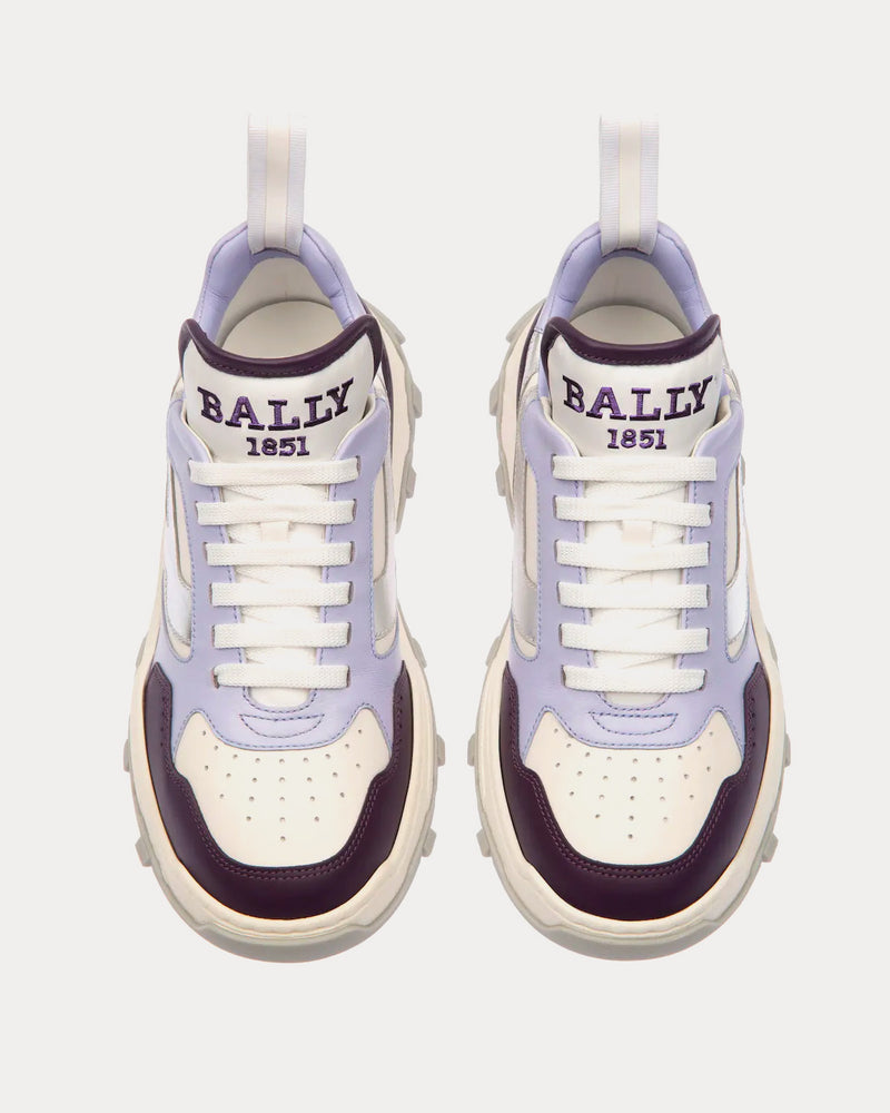 Bally Holden Leather & Fabric Purple / White Low Top Sneakers - 2