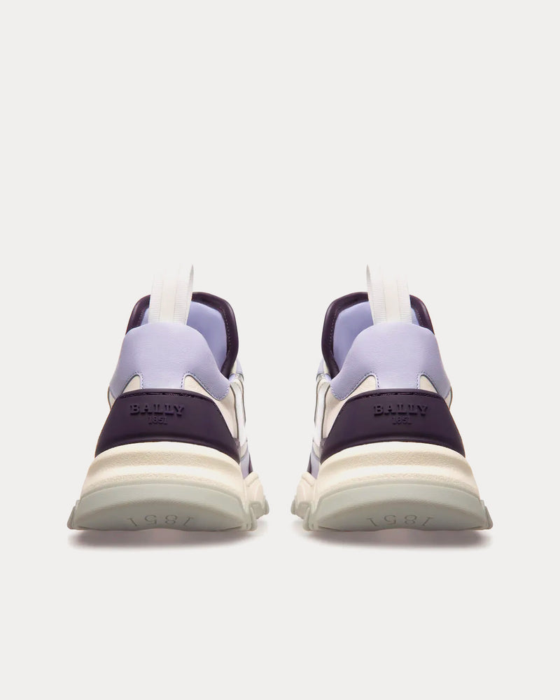 Bally Holden Leather & Fabric Purple / White Low Top Sneakers - 4