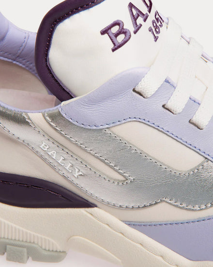 Bally Holden Leather & Fabric Purple / White Low Top Sneakers - 5