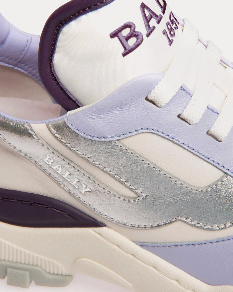 Bally Holden Leather & Fabric Purple / White Low Top Sneakers - 5