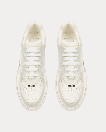 Bally Mark Leather & Fabric White Low Top Sneakers - 2