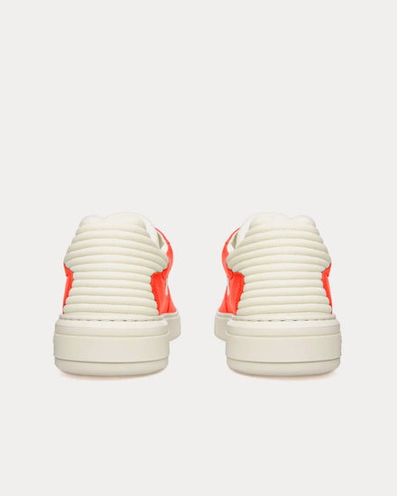 Bally Mark Leather & Fabric Orange / White Low Top Sneakers - 4