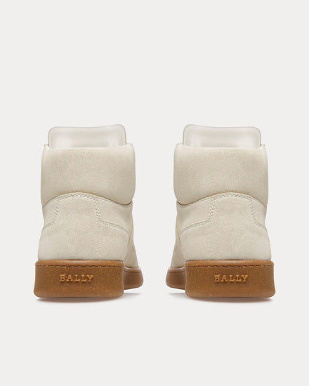 Bally Wiggles Leather Dusty White High Top Sneakers - 4