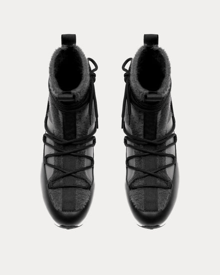 Bally Dalyla Cashmere Fabric & Leather Grey / Black High Top Sneakers - 2