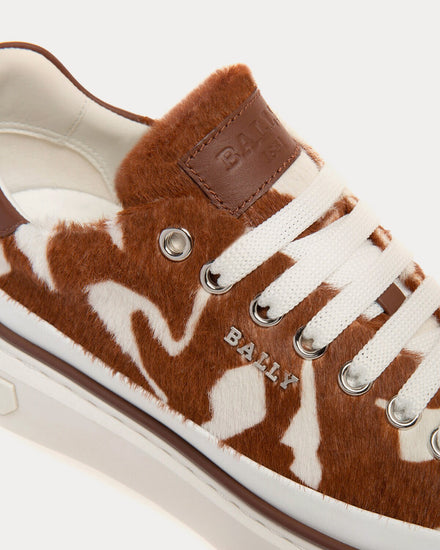 Bally Maily Leather White / Brown Low Top Sneakers - 5