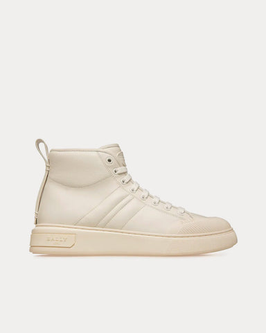 Bally Maren Leather White High Top Sneakers