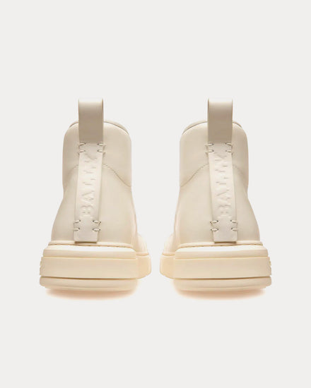 Bally Maren Leather White High Top Sneakers - 4
