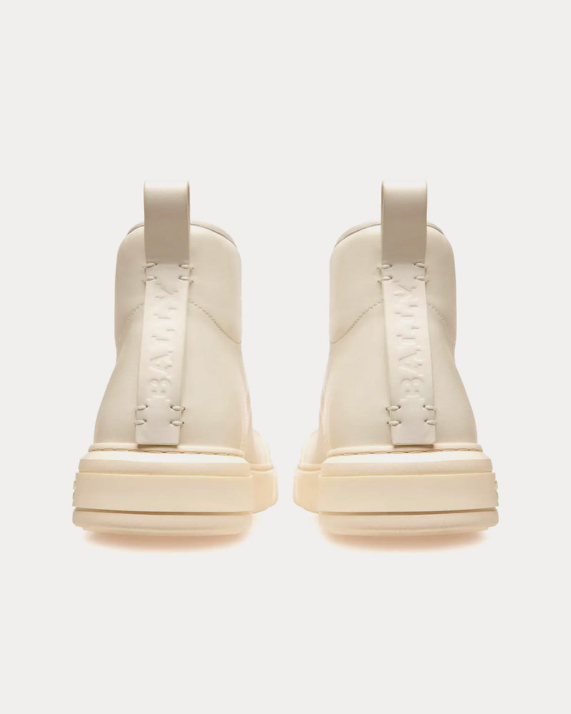 Bally Maren Leather White High Top Sneakers - 4