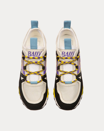 Bally Glick Leather & Fabric Black / Dusty White Low Top Sneakers - 2