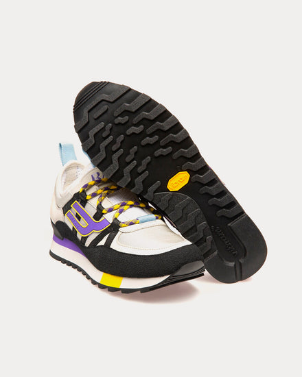 Bally Glick Leather & Fabric Black / Dusty White Low Top Sneakers - 4