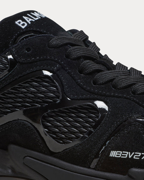 B-East Leather, Suede & Mesh Black Low Top Sneakers