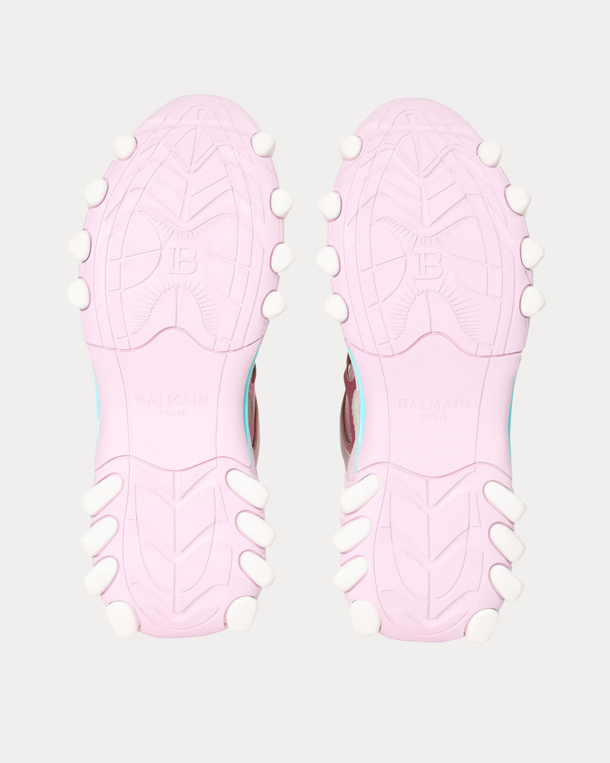 Balmain - B-East Leather & Mesh Pink Low Top Sneakers