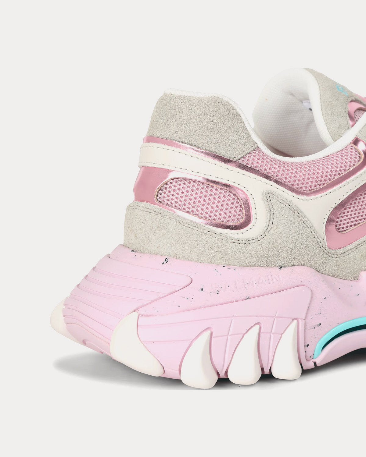 Balmain - B-East Leather & Mesh Pink Low Top Sneakers