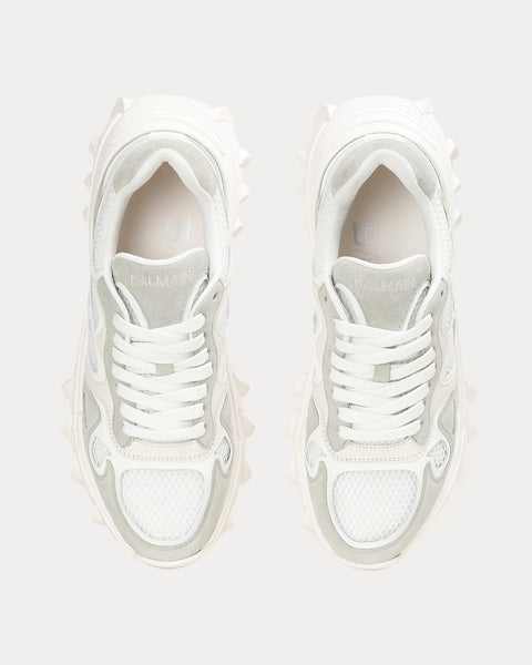 B-East Leather, Suede & Mesh White Low Top Sneakers