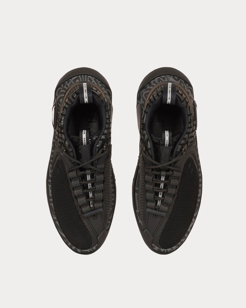 Balmain B-Runner Monogram Suede & Mesh Black Low Top Sneakers - 3