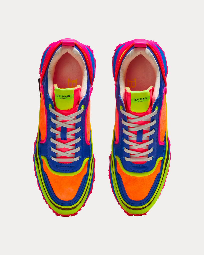 Balmain Racer Suede Mesh Nylon Multi Low Top Sneakers Sneak
