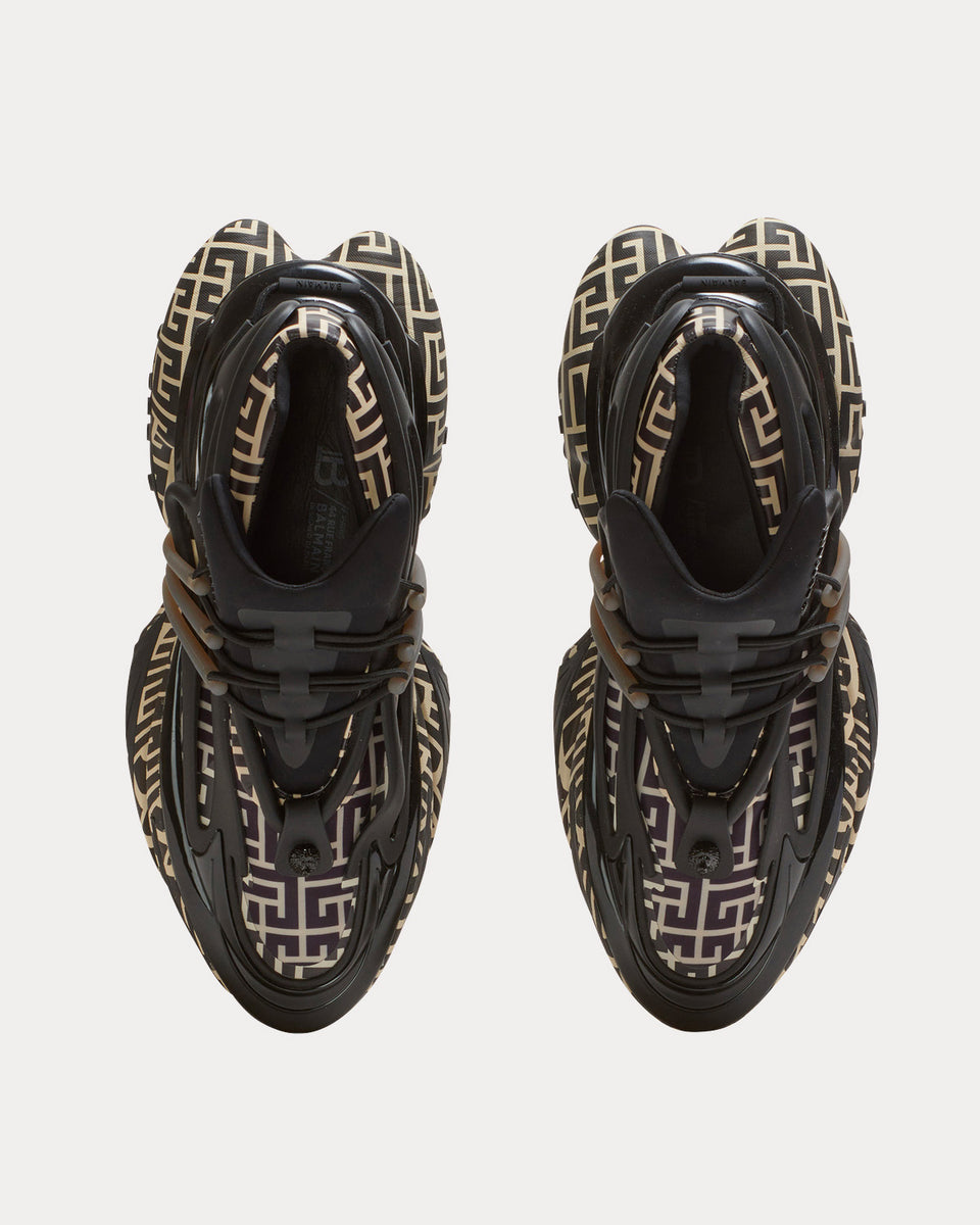 Balmain Unicorn Low-top Trainers In Neoprene And Leather In Blk