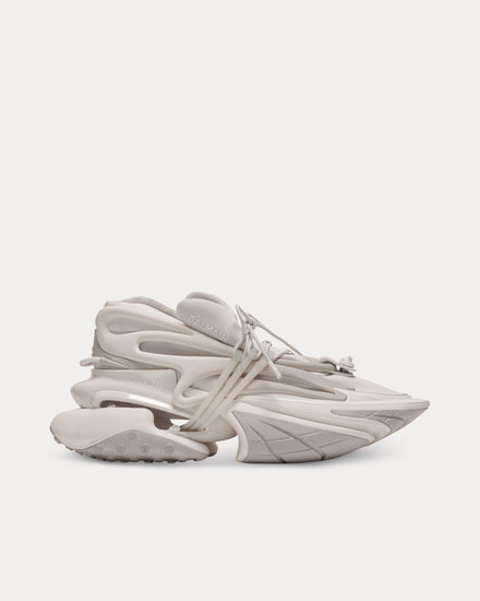 Balmain Unicorn Neoprene & Calfskin White Low Top Sneakers - 1