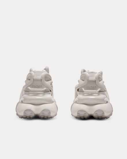 Balmain Unicorn Neoprene & Calfskin White Low Top Sneakers - 3