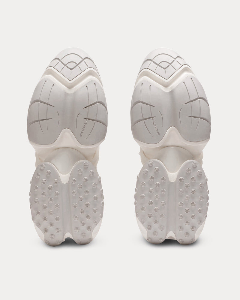 Balmain Unicorn Neoprene & Calfskin White Low Top Sneakers - 4