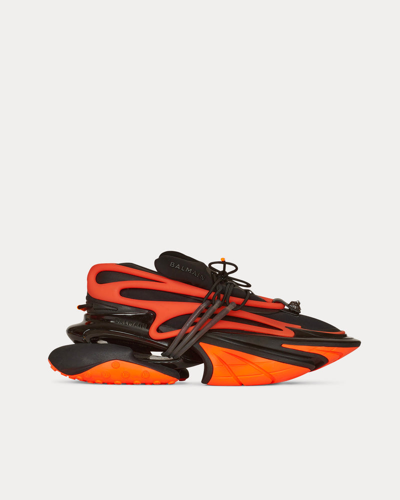 Balmain Unicorn Orange Low Top Sneakers - 1
