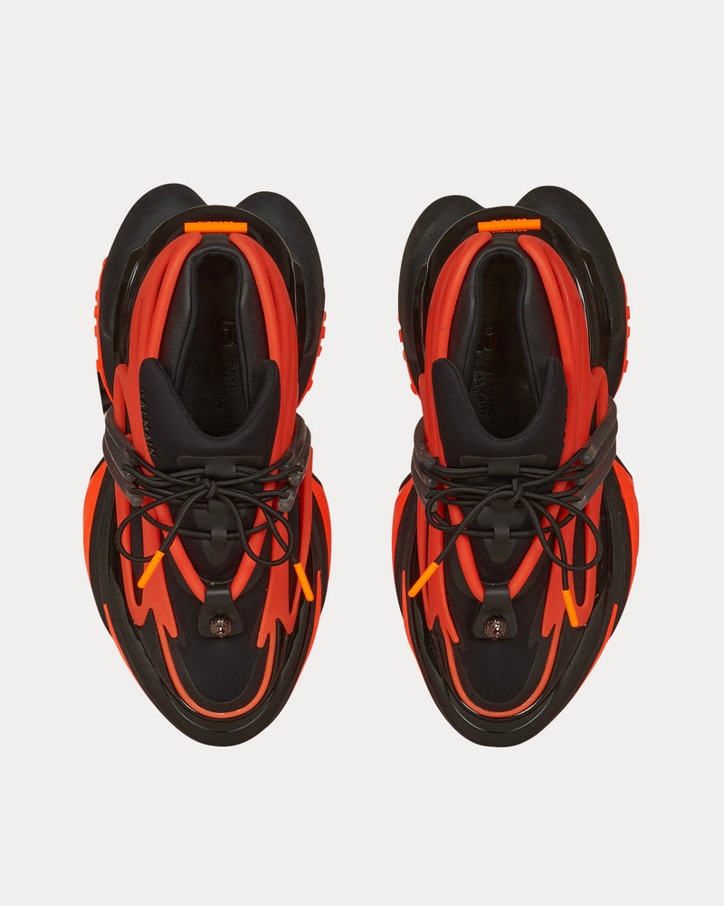 Balmain Unicorn Orange Low Top Sneakers - 2