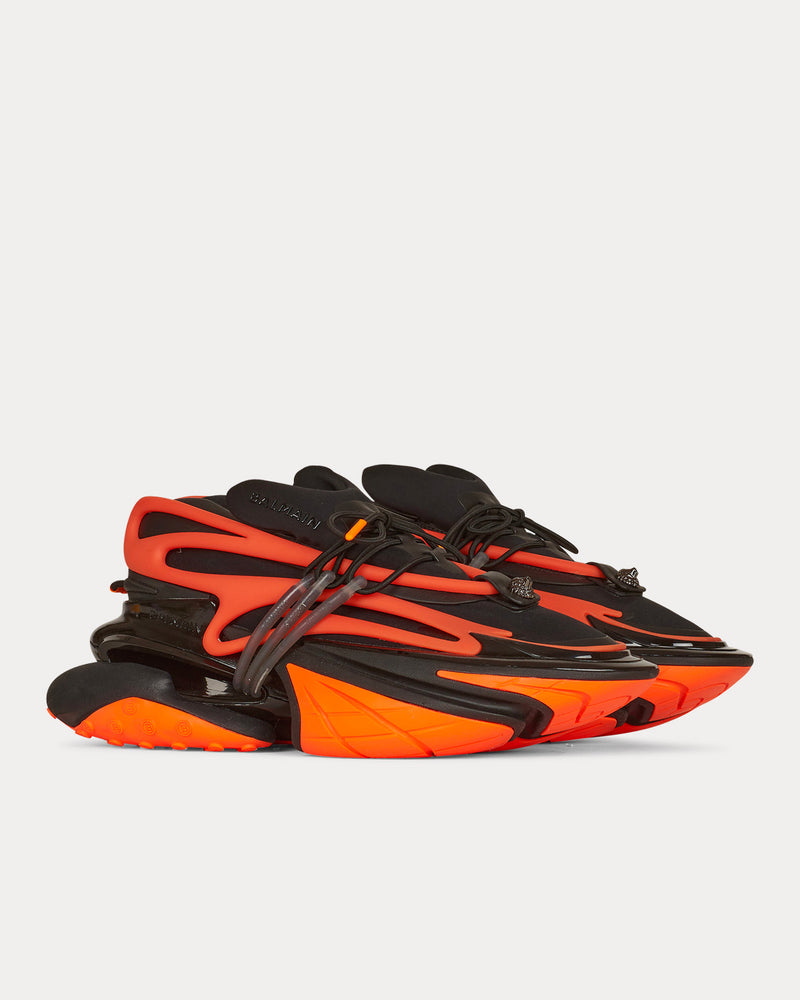 Balmain Unicorn Orange Low Top Sneakers - 3