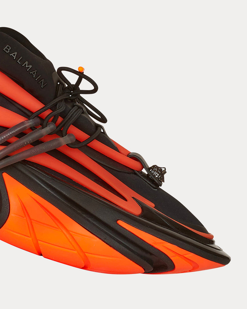 Balmain Unicorn Orange Low Top Sneakers - 6