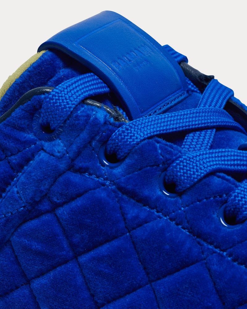 Balmain B-Court Quilted Velvet Blue Low Top Sneakers - 5