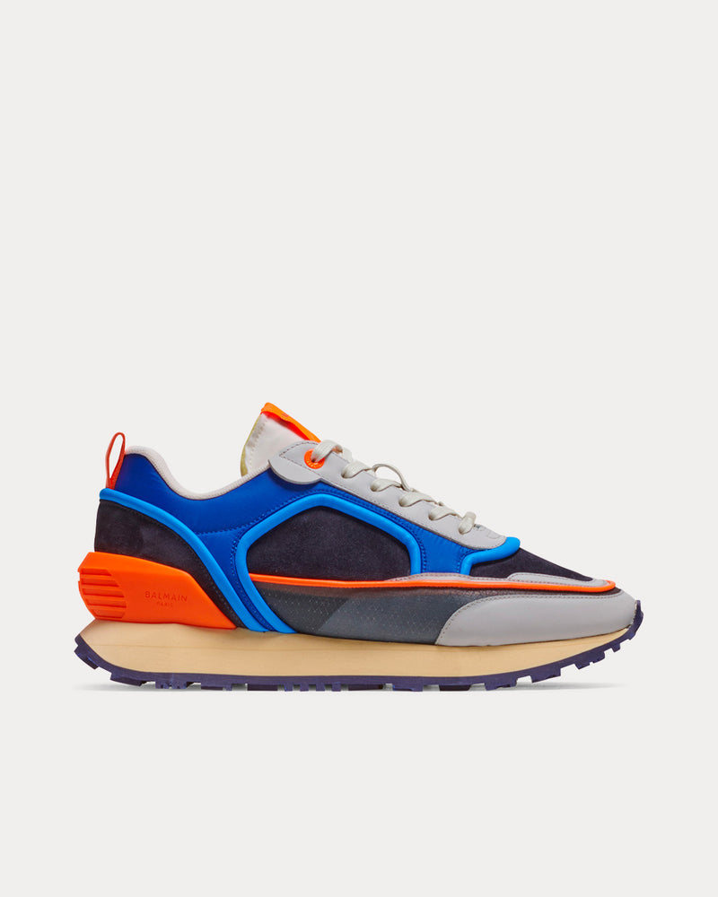 Balmain Racer Suede, Mesh & Nylon Multi Blue Low Top Sneakers - 1