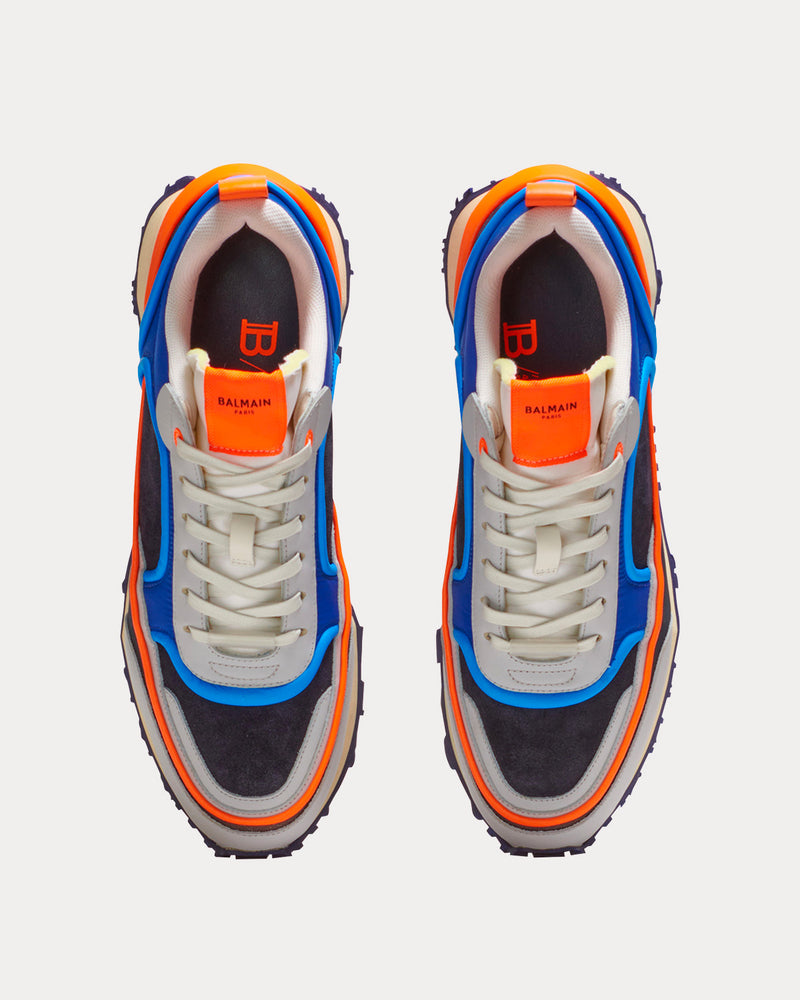 Balmain Racer Suede, Mesh & Nylon Multi Blue Low Top Sneakers - 2