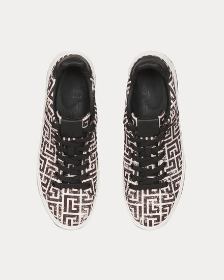 Balmain B-Court Monogram Canvas White / Black Low Top Sneakers - 2
