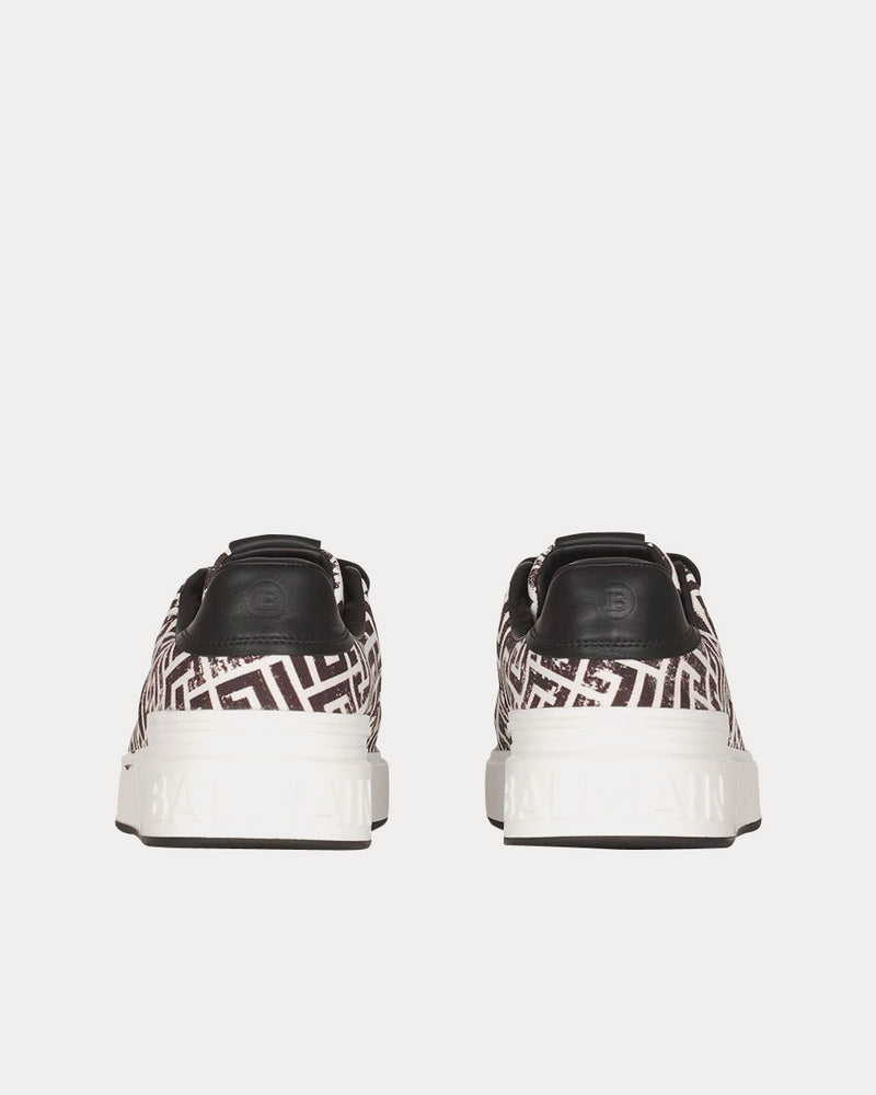 Balmain B-Court Monogram Canvas White / Black Low Top Sneakers - 4