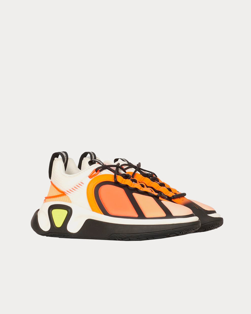 Balmain Men's B-Runner Gummy Leather, PVC & Neoprene White
