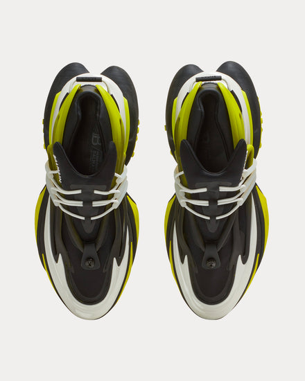 Balmain Unicorn Neoprene & Leather Yellow / Black Low Top Sneakers - 2