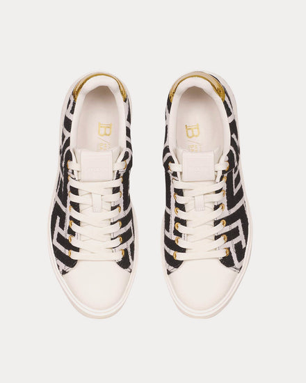 Balmain B-Court Bicolor Jacquard White / Black Low Top Sneakers - 2