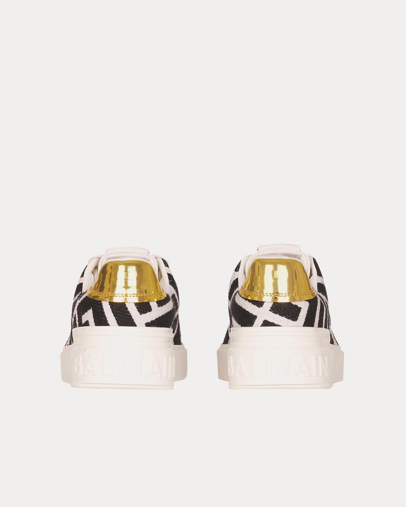 Balmain B-Court Bicolor Jacquard White / Black Low Top Sneakers - 4