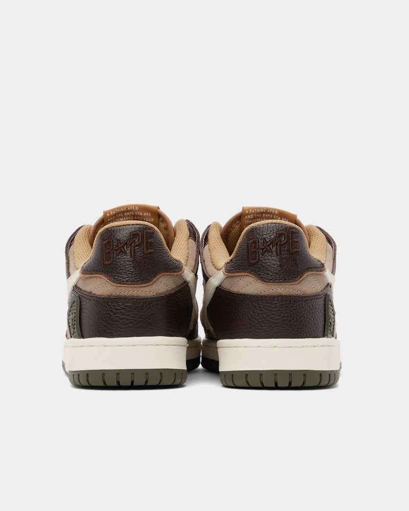 A Bathing APE SK8 STA Brown / Tan Low Top Sneakers - 3