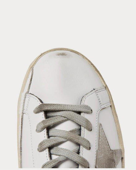 Golden Goose Superstar Distressed Leather and Suede  White low top sneakers - 5