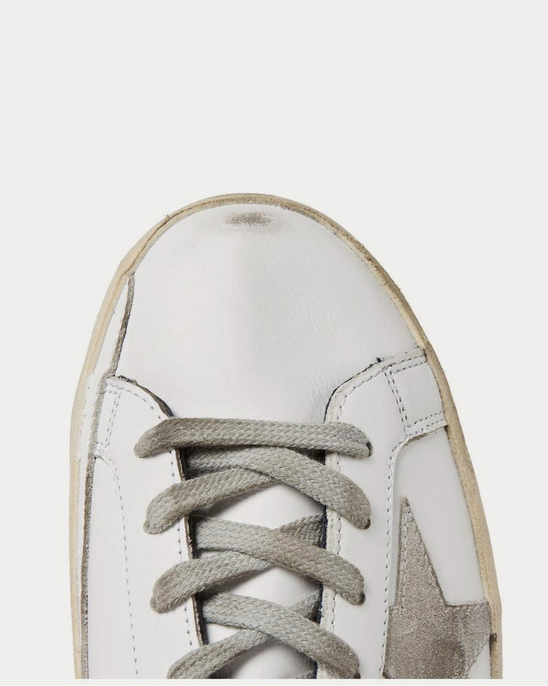 Golden Goose Superstar Distressed Leather and Suede  White low top sneakers - 5