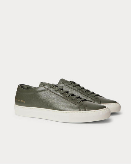Common Projects Achilles Pebble-Grain Leather  Green low top sneakers - 2