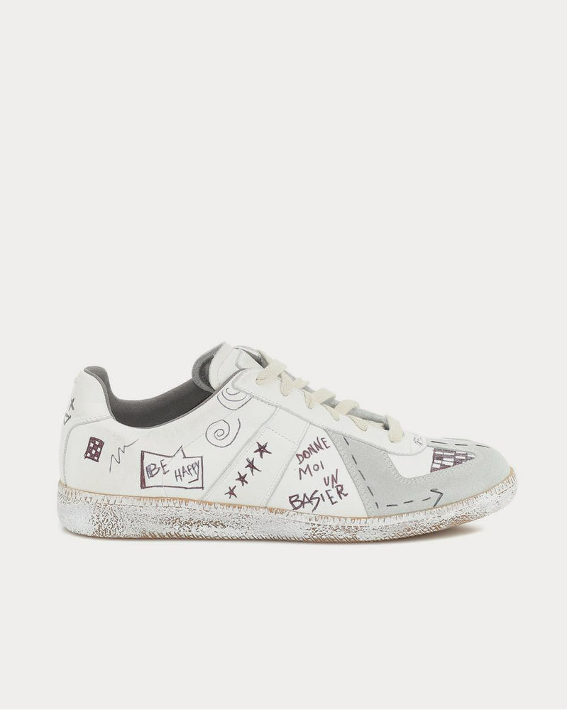 Maison Margiela Women's Vintage Graffiti White Low Top
