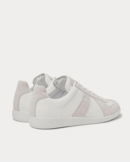 Maison Margiela Replica Suede and Leather  Off-white low top sneakers - 4