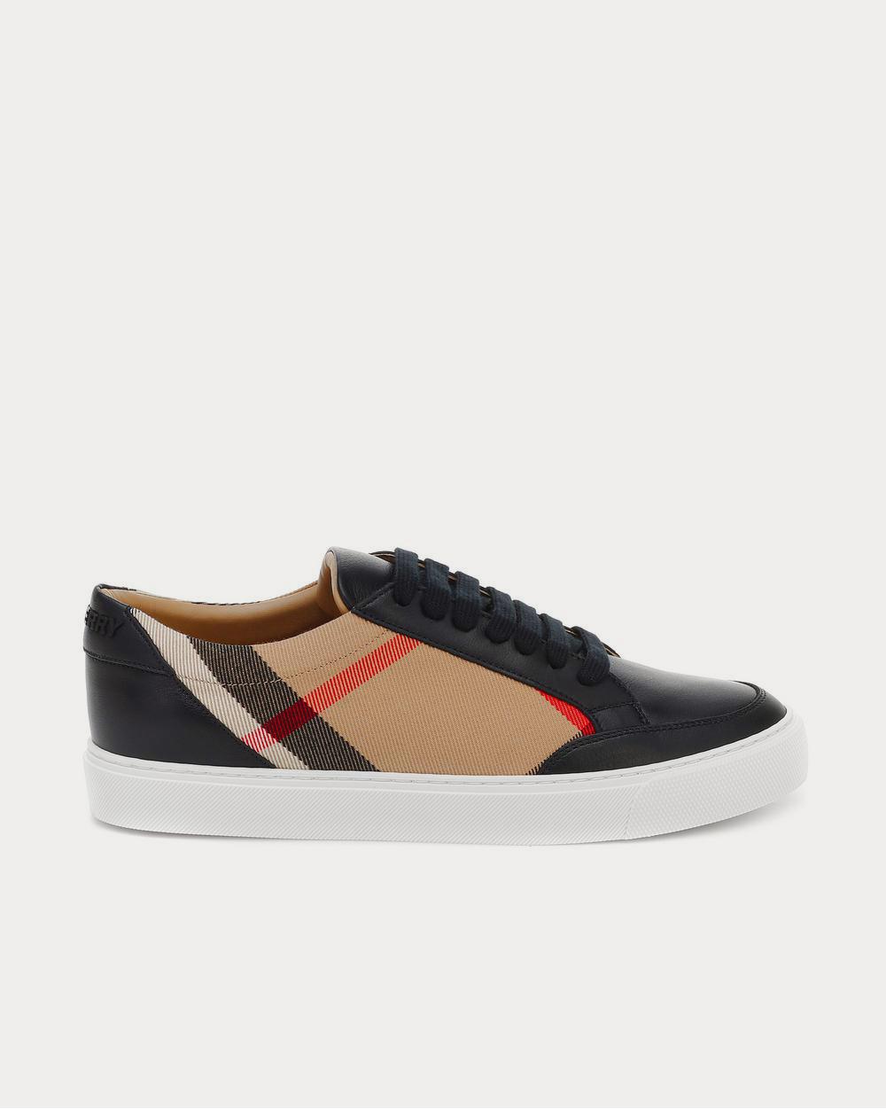 Salmond leather and cotton Black Low Top Sneakers - Peace