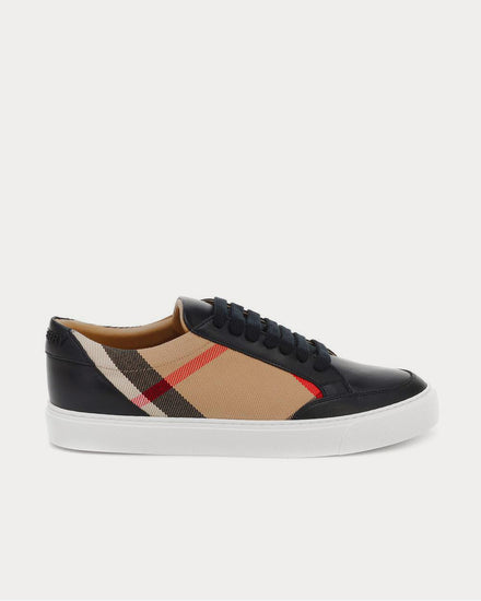 Burberry Salmond leather and cotton Black Low Top Sneakers - 1