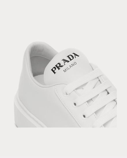 Prada Leather Bianco Low Top Sneakers - 4