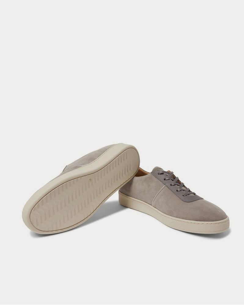 Mulo Leather-Trimmed Suede  Gray low top sneakers - 3