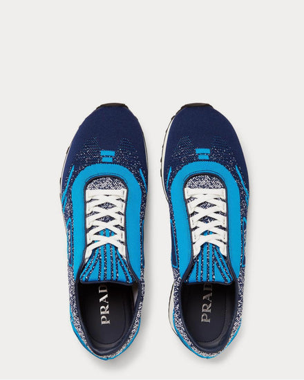 Prada Milano 70 Stretch-Knit  Blue low top sneakers - 6
