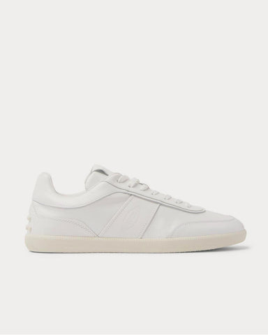 Tod's Logo-Debossed Leather  White low top sneakers
